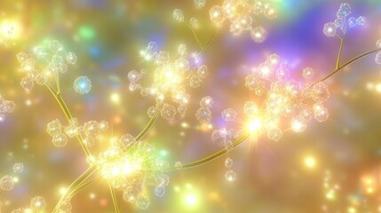Poster - Abstract digital art of glowing ethereal plant structures