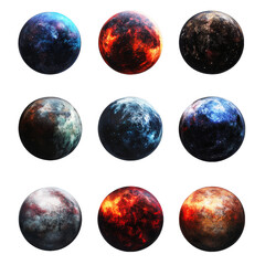 Wall Mural - [transparent background png]colorful planets in the universe