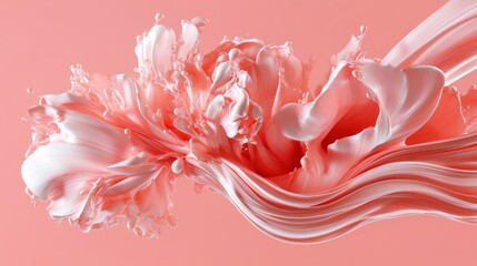 Poster - A Delicate Abstract Floral Formation With Fluid Creamy Swirls