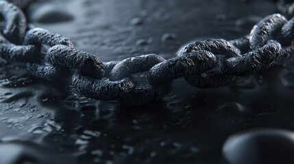 Poster - A close up view of a detailed metal chain