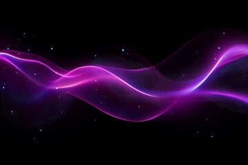 Aufkleber - Abstract purple wave glowing in dark.