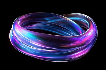 Poster - Abstract glowing neon rings.