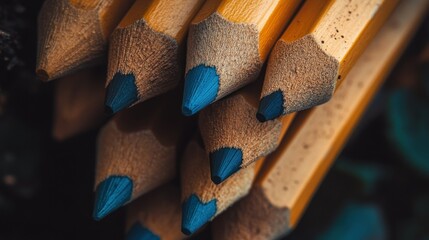 Poster - A Close Up View Of A Stack Of Pencils