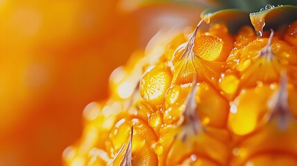 Poster - Close up photo of a fresh pineapple with water droplets