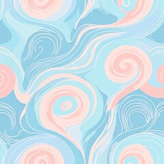 Wall Mural - abstract swirls: pastel blue and pink marble texture