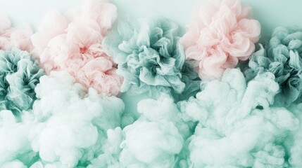 Poster - Abstract Arrangement Depicting Soft Floral Shapes and Smoke Forms