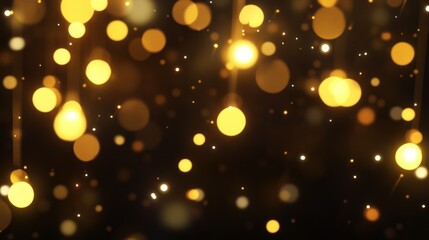 Poster - Decorative bokeh lights are falling gently from above on the screen