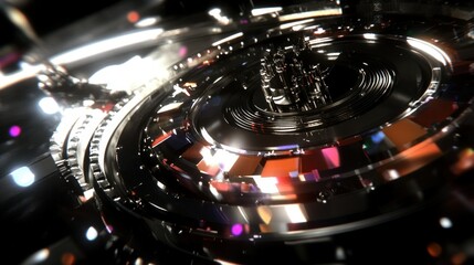 Poster - Futuristic abstract design displaying a complex detailed technological structure