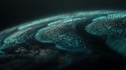 Poster - An abstract view of glowing patterns on a surface