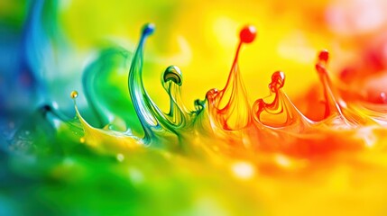 Poster - Colorful abstract paint splashes featuring varied vibrant shades and hues