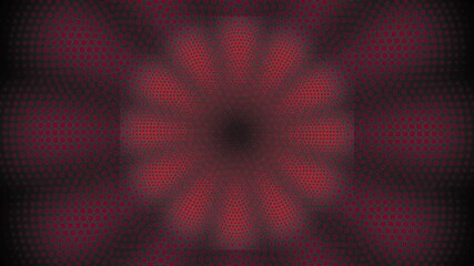 Wall Mural - Red halftone dots abstract animation on a black background