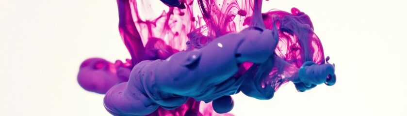 Poster - A swirling display of violet and purple colors on white background