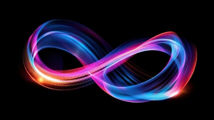 Poster - Abstract Image Of A Glowing Infinitude Design Against Black Background