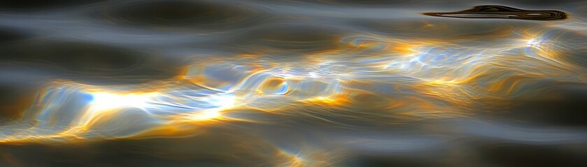 Poster - An abstract fluid artwork showcases swirling light and vibrant colors softly