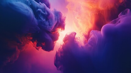 Poster - Abstract artistic composition with colorful smoke or liquid forms
