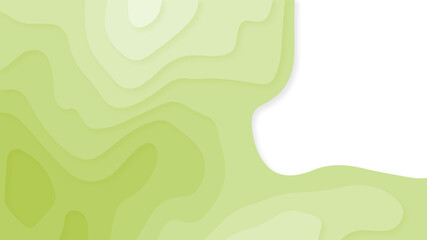 Poster - Green gradient paper cut background. Abstract green modern design stripes background with geometric shape.  3d topography relief vector illustration