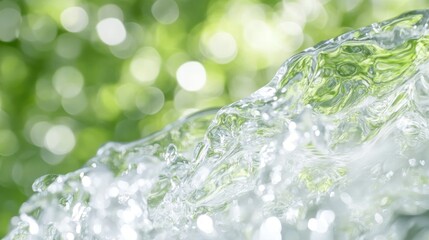 Poster - Clear water flows over the edge in a natural setting