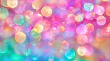 Poster - Soft glowing abstract background with bright multicolored blurry circles