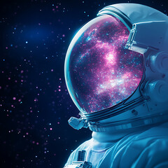 Poster - Astronaut exploring cosmic wonders outer space digital artwork galactic environment wide angle space exploration concept