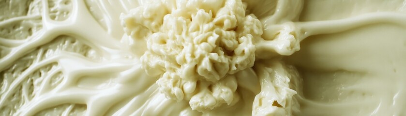 Poster - Creamy white substance with textured center and radiating smooth areas