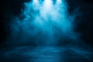 Aufkleber - Blue smoky stage with spotlights. (3)