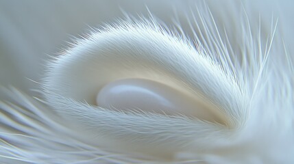 Poster - A close up view of a feathered object with pearllike shine