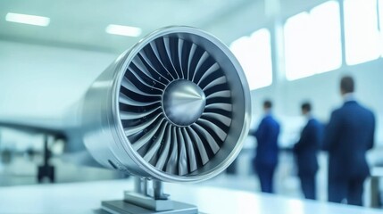 Poster - A close up of an aircraft engine turbine fan