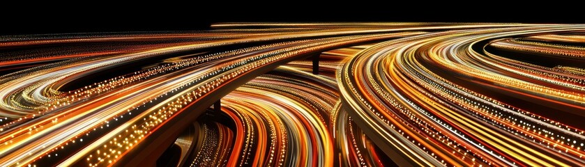 Poster - Illuminated transportation infrastructure showcases fast movement in the dark night