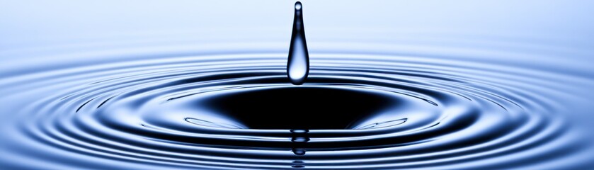 Poster - A single water droplet creates ripples in a liquid surface