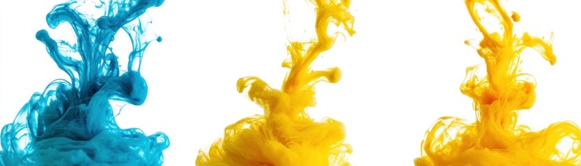 Aufkleber - Brightly colored ink swirling and spreading across the empty background