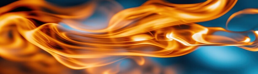 Aufkleber - Abstract depiction of burning flames with orange and blue hues
