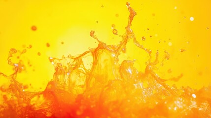 Poster - A vibrant splash of liquid with orange and yellow colors