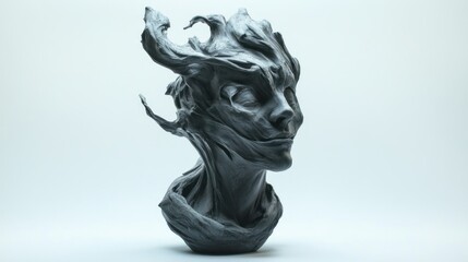 Aufkleber - A beautifully crafted sculpture depicting a face with intricate details