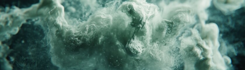 Poster - Abstract imagery showing dense wispy shapes and swirling patterns
