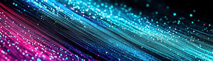 Aufkleber - Colorful glowing strands of light creating abstract futuristic compositions of energy