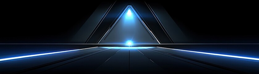 Poster - Interior design features with blue light emanating from the ceiling