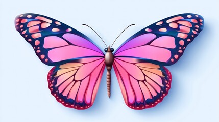 Poster - A symmetrical and colorful illustration depicting a beautiful butterfly creature