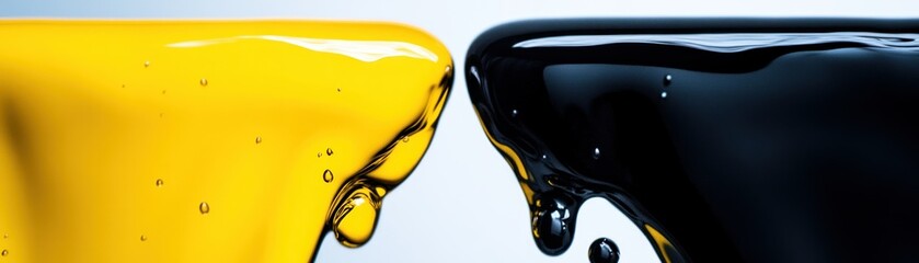 Aufkleber - Two contrasting liquid substances meet in a close up shot