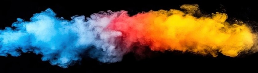 Poster - A colorful plume of smoke spreads against a dark background