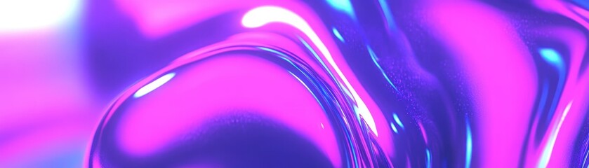 Aufkleber - Abstract swirling vibrant purple and pink colors in a glossy design