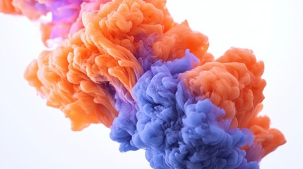 Aufkleber - Swirling orange purple and blue colors creating an abstract design composition