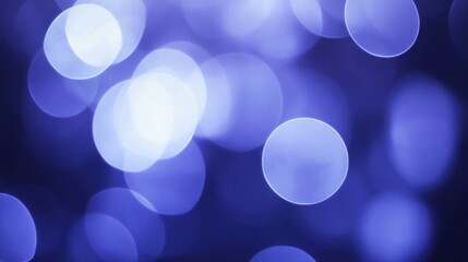 Poster - Soft focused image of blue circle bokeh lights