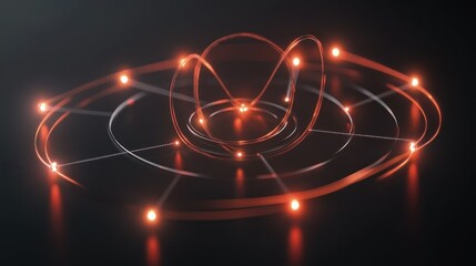 Aufkleber - A digital abstract rendering of light forms with lines and circles