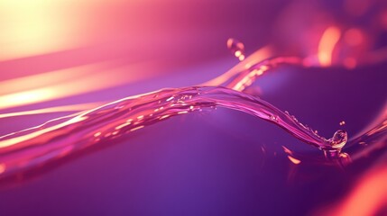 Aufkleber - A flowing stream of liquid reflecting different colors and light