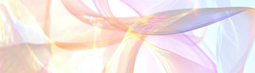Aufkleber - Abstract ribbons of light and color create a soft airy appearance