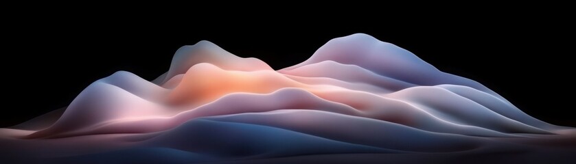 Aufkleber - Abstract visualization featuring layered gradients of soft color variations