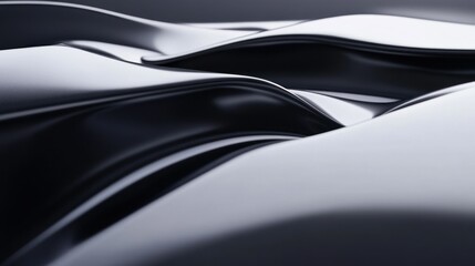 Aufkleber - Smooth and flowing dark surfaces create a layered abstract composition
