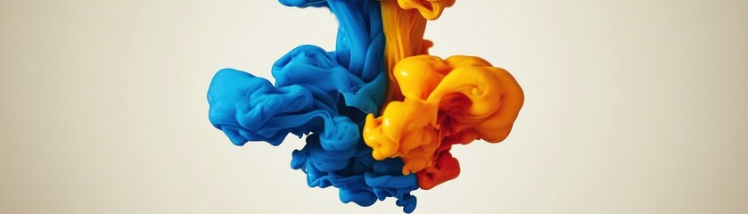 Aufkleber - Colorful streams of paint mixing and swirling against a light backdrop
