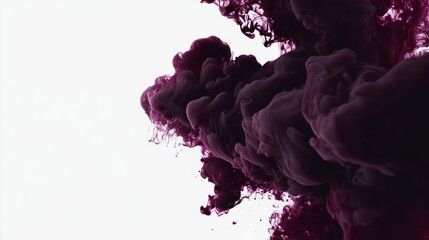 Aufkleber - Abstract purple ink spreading and flowing in clear water background