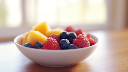 Poster - Freshly prepared bowl of assorted colorful fruits for enjoyment
